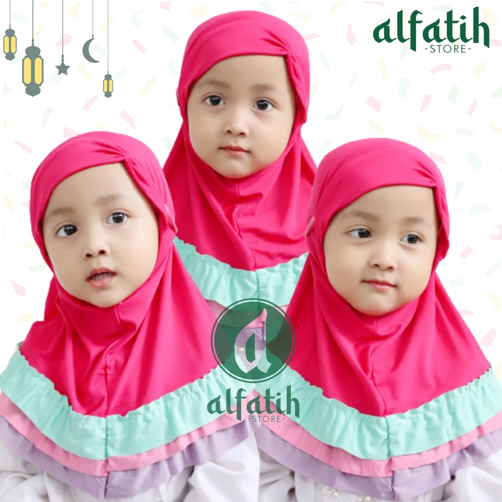 ALFATIH STORE / JILBAB ANAK SYIRIA GOTIK PELAGI /JILBAB ANAK REMPEL RAINBOW /HIJAB ANAK / HIJAB COD / KERUDUNG ANAK HIJAB ANAK BAYI PEREMPUAN / HIJAB ANAK / JILBAB ANAK BAYI USIA  0-3 TAHUN BAHAN JERSEY PREMIUM NYAMAN DI PAKAI