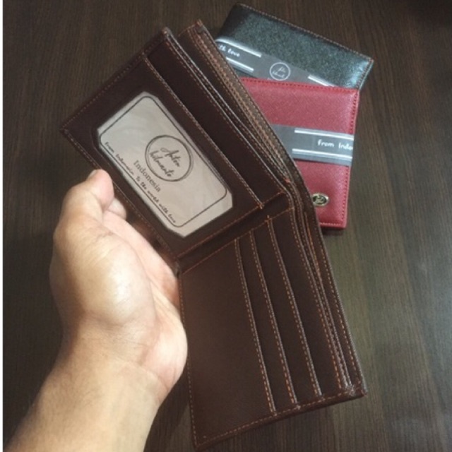 dompet pria model 3 dimensi bahan kulit sintetis lokal pipa #dompet #dompetpria #dompetlokal