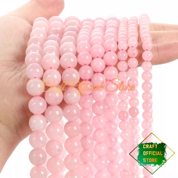 Bahan Gelang Batu Rose Quart 6/8/10mm Bahan Craft dan DIY