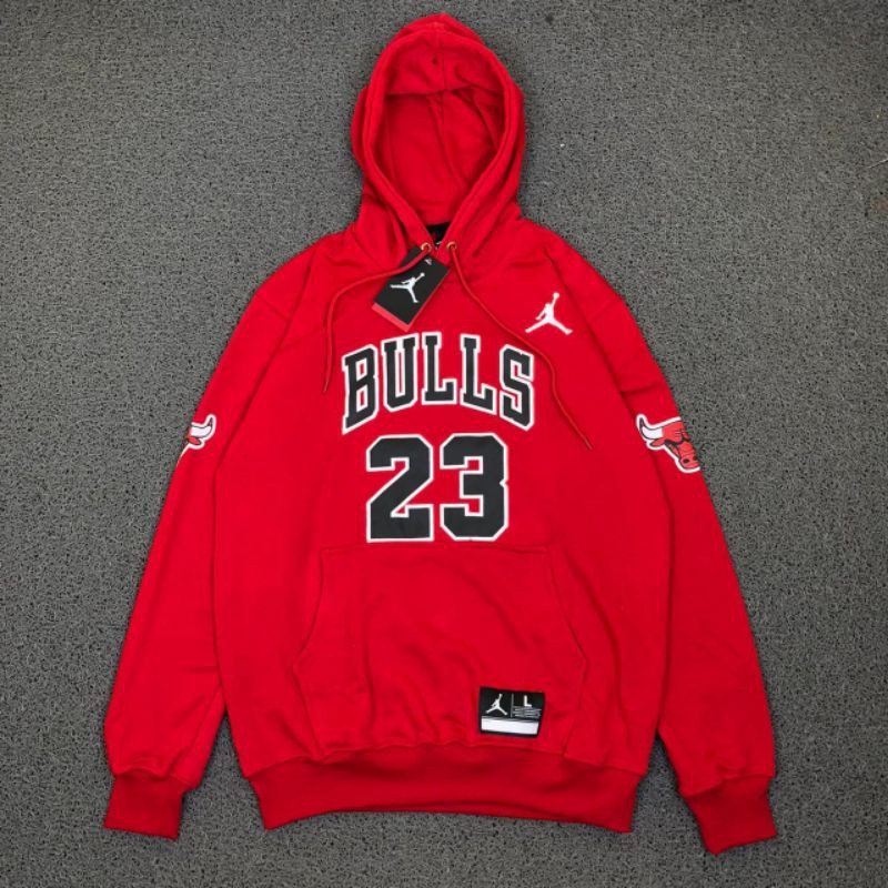 JAKET HOODIE AIR JORDAN BULLS 23 RED