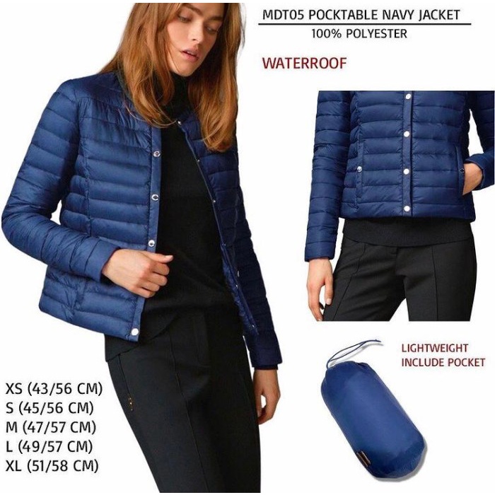 Jaket Branded Wanita - Massimo Dutti 05 Pocktable Navy Jacket - Xs Murah