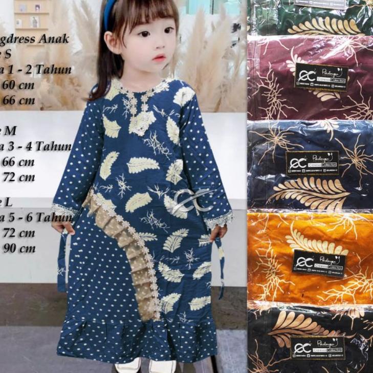 Paling Dicari.. LongDress Anak Perempuan / Gamis Anak Perempuan 1-13 Tahun Motif Akar Bulu Polkadot,