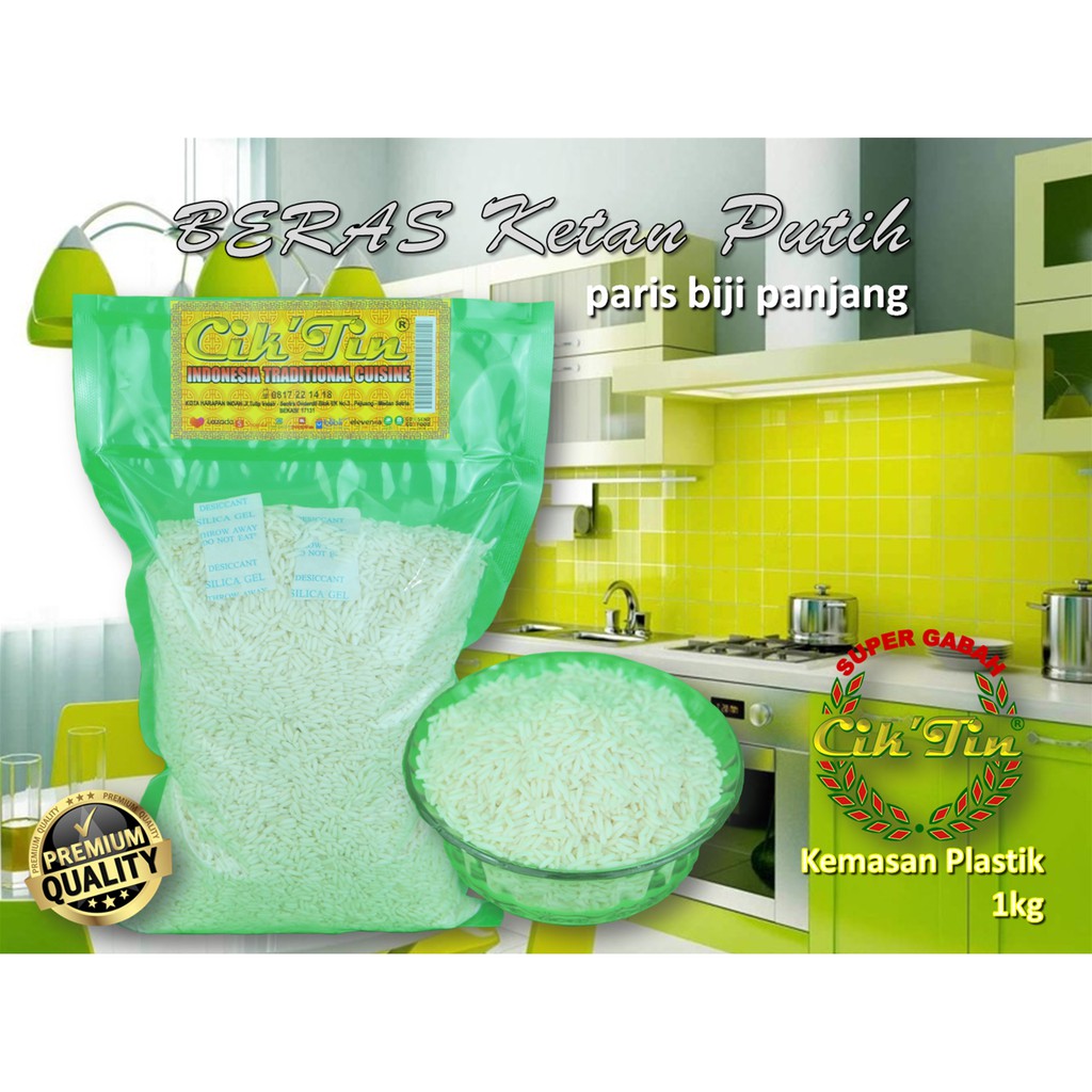 

KETAN PUTIH paris biji panjang - SUPER PREMIUM - isi 1kg.