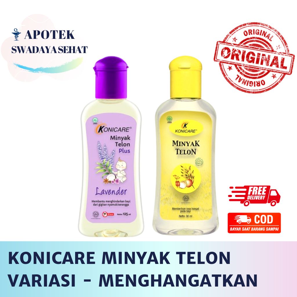 KONICARE MINYAK TELON PLUS Lavender 60 ML - Varian 30 ML Telon Kuning Menghangatkan Minyak Bayi Anak Kembung