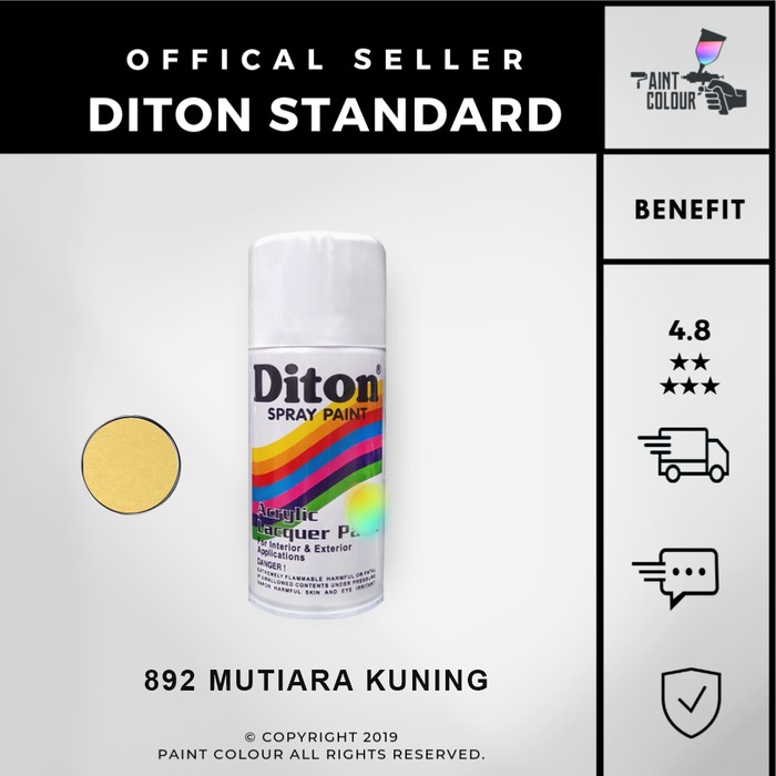 Diton 892 Mutiara Kuning Cat Semprot/Pylox/Samurai Motor/Helm/Gundam