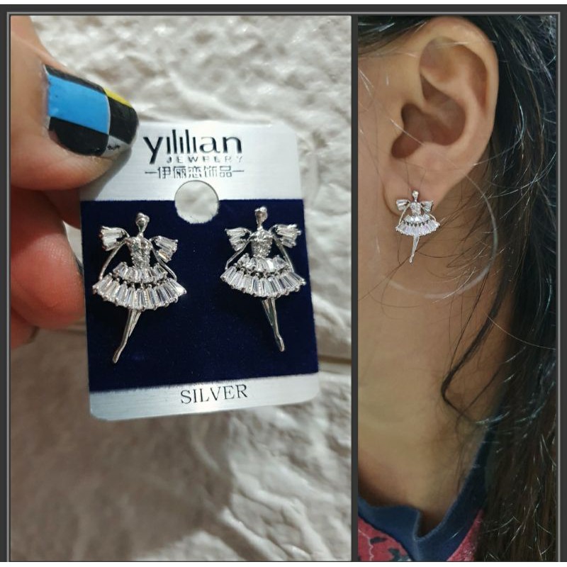 Anting Silver925 Full mata anting silver Anti Karat anti alergi anting premium berlian kilap 096