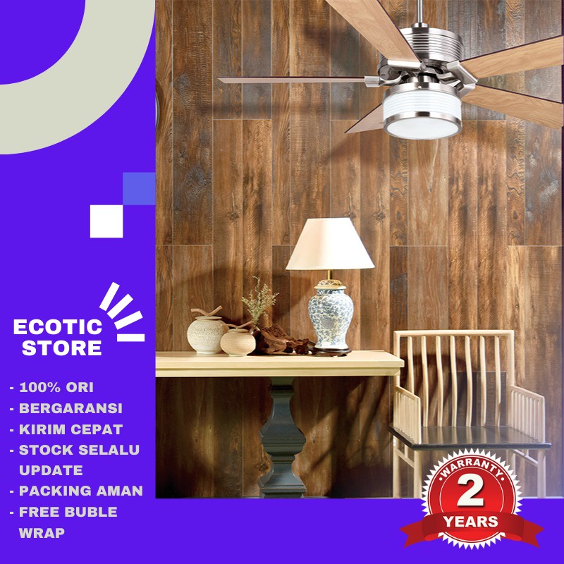 Kipas angin lampu gantung MT Edma METRO 52 inch, 2 x E27 Bulbs, Remote Control