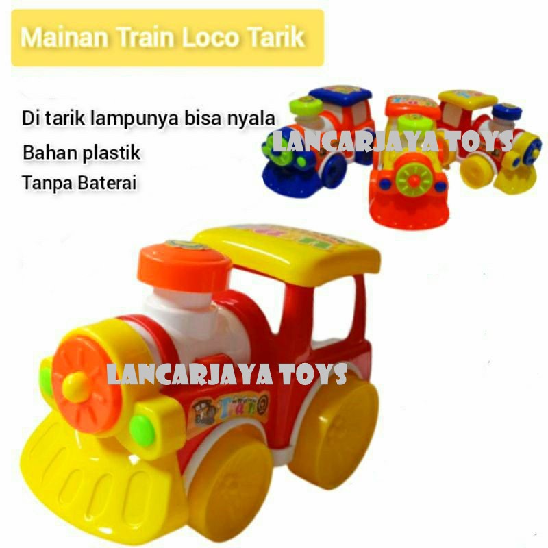 Mainan KeretaTarik Berjalan Mainan Kereta Api Lampu Menyala Cartoon Train LT 68