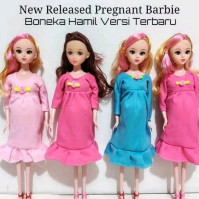 Boneka Barbie Hamil + Bayi Perut Bisa Dibuka