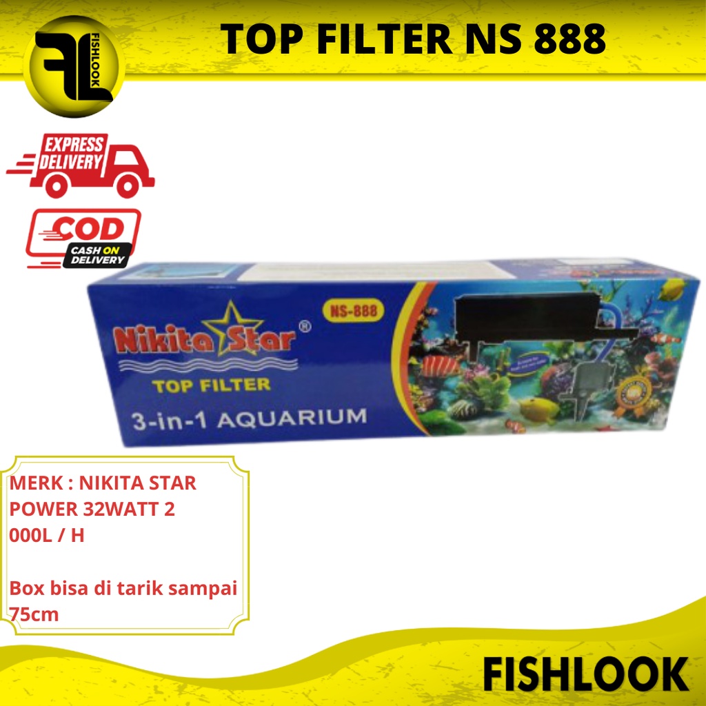 TOP FILTER AQUARIUM NIKITA STAR 3 IN 1 NS-888 / SET FILTER AQUARIUM