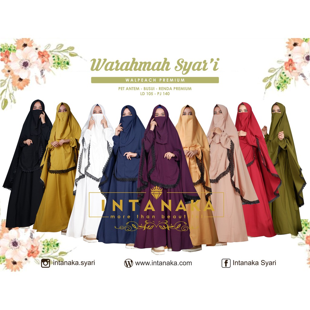 Warrahmah Syari by Intanaka Official (Grade B) Gamis syari murah konveksi produsen polos jumbo jubah