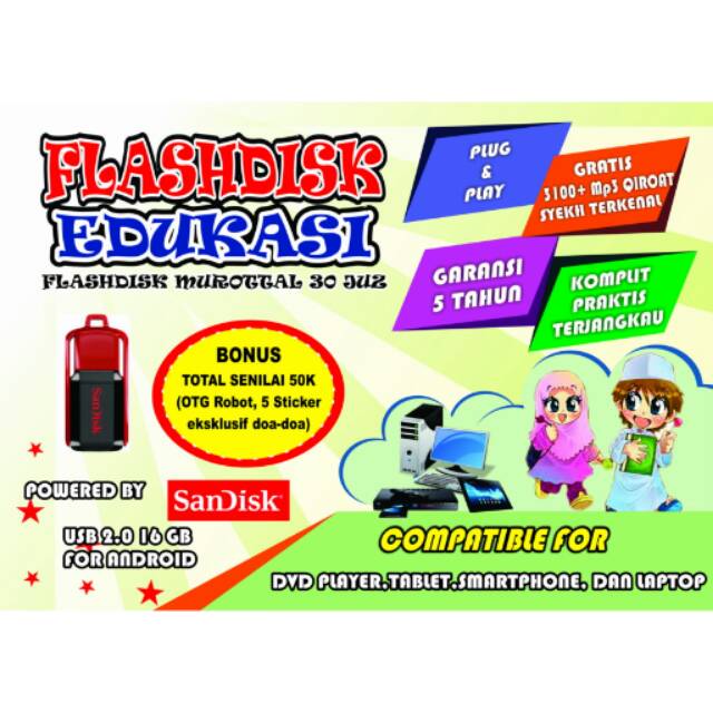 Flashdisk Murottal Al Quran 30 juz 32 Gb