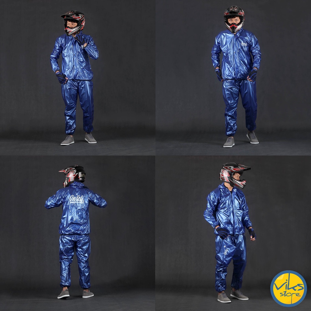Jas Hujan Setelan Pria Wanita Cowok Cewek Dewasa Anti Tembus Mantel Sauna Tebal Bahan Pvc Karet Sepeda Motor Inficlo Gym Jaket Lari 1 Set Stelan