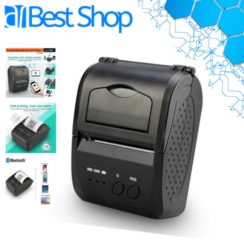 Zjiang Mini Printer Portabel / Portable Bluetooth Cetak Struk- 5809