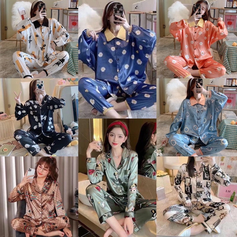 Piyama Satin Import Korea Setelan Piyama Baju Tidur Wanita Dewasa Import Korea