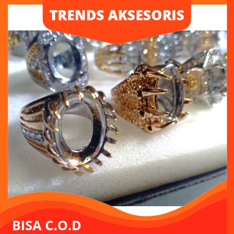 [TRENDS] RING EMBAN CANGKANG CINCIN BATU AKIK ALPAKA SUPER, DESIGN MEWAH MODEL TARING GIGI BAJING.