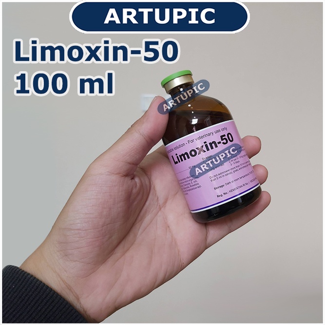 Limoxin-50 100 ml Antibiotik Spektrum Luas Hewan Ternak Oxytetracycline Sapi Kambing Babi Anjing Kucing Ayam Domba