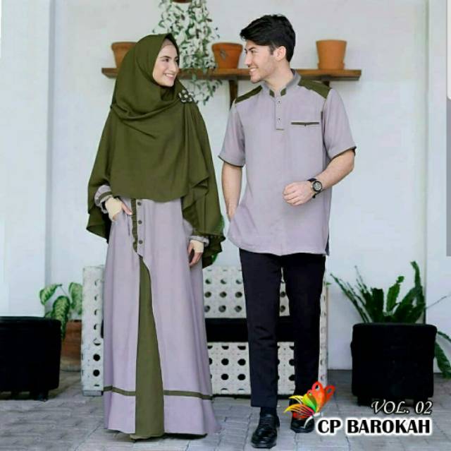 CP BAROKAH, COUPLE PASANGAN, MOSCREPE, GAMIS HIJAB MUSLIM, DRESS MAXY