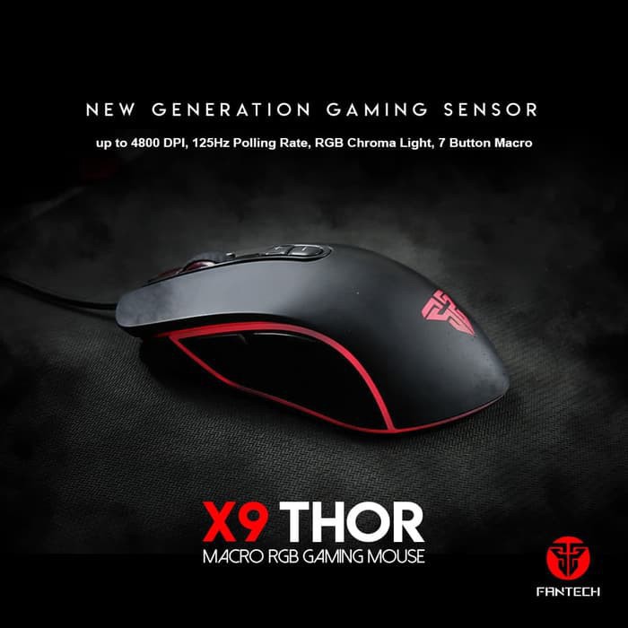 Mouse Fantech X9 X-9 Thor 7D - Gaming - Macro - RGB - Garansi Resmi