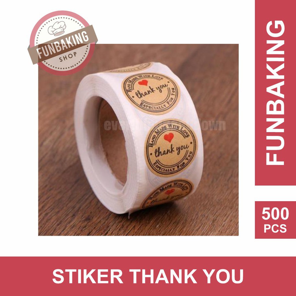 

FunBaking - 500PCS STIKER COKLAT SEGEL TULISAN THANK YOU SEGEL KUE IMPORT