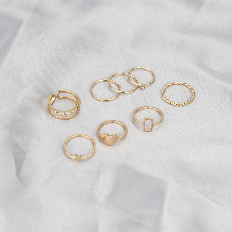 8Pcs/Set Women  Rings  Golden  Irregular Geometry  Ring