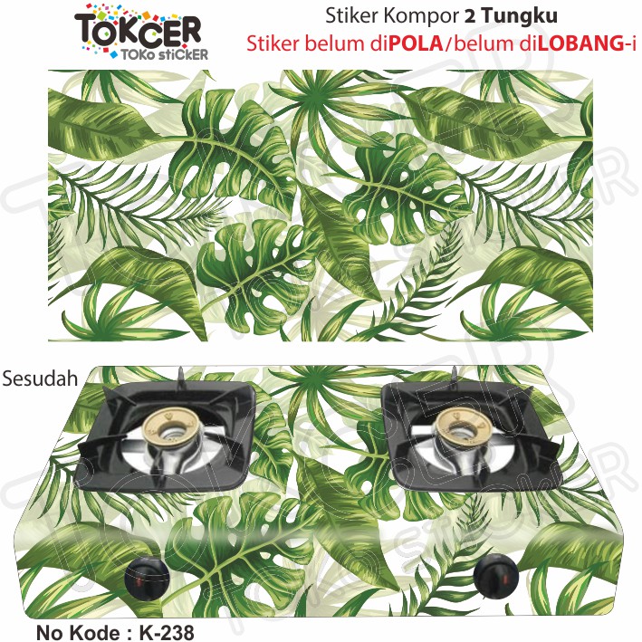 Stiker Kompor 2 Tungku MONSTERA