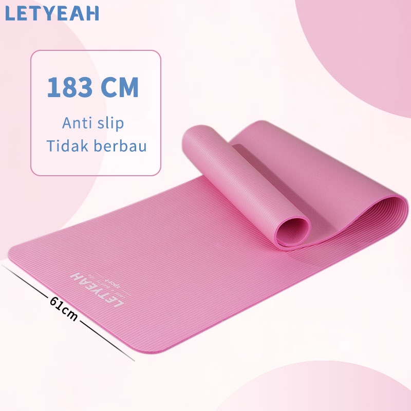 letyeah Matras yoga anti slip 8MM /gym mat /pilates mat alas olahraga bahan NBR