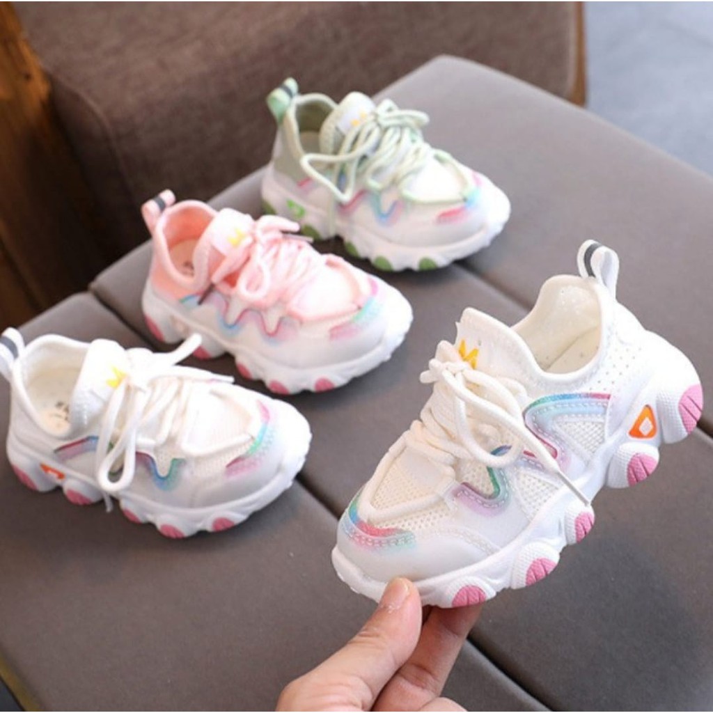Sepatu Anak Non LED Sneaker Casual Korean Style M.E Usia 1,5 -5 Tahun