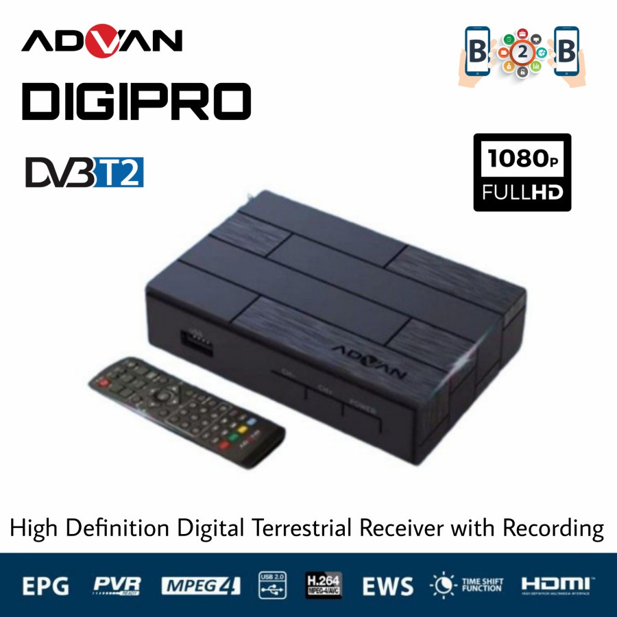 ADVAN DIGIPRO DIGITV DIGIBOX DV3T2 Set Top Box TV Digital TV Converter STB Advance Evercoss