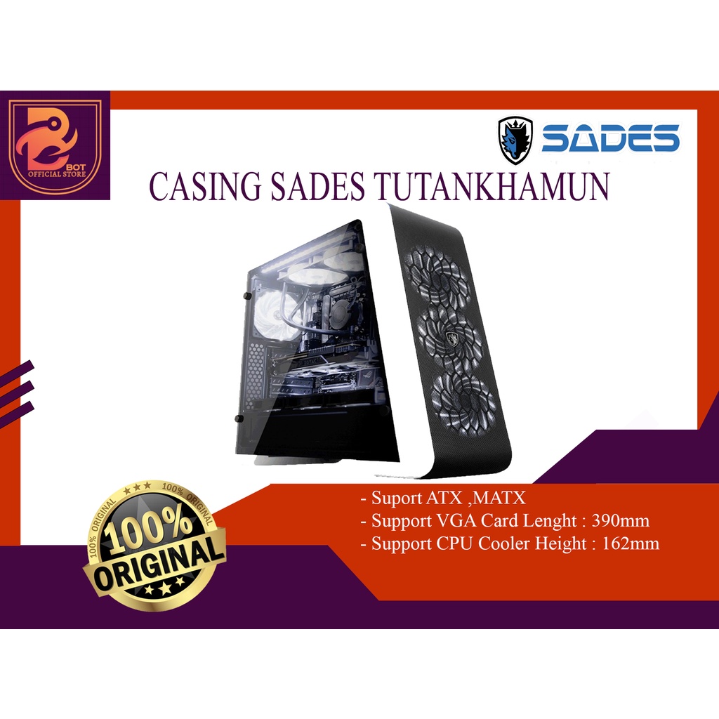 Sades Tuthankamun Case Casing PC Komputer Gaming