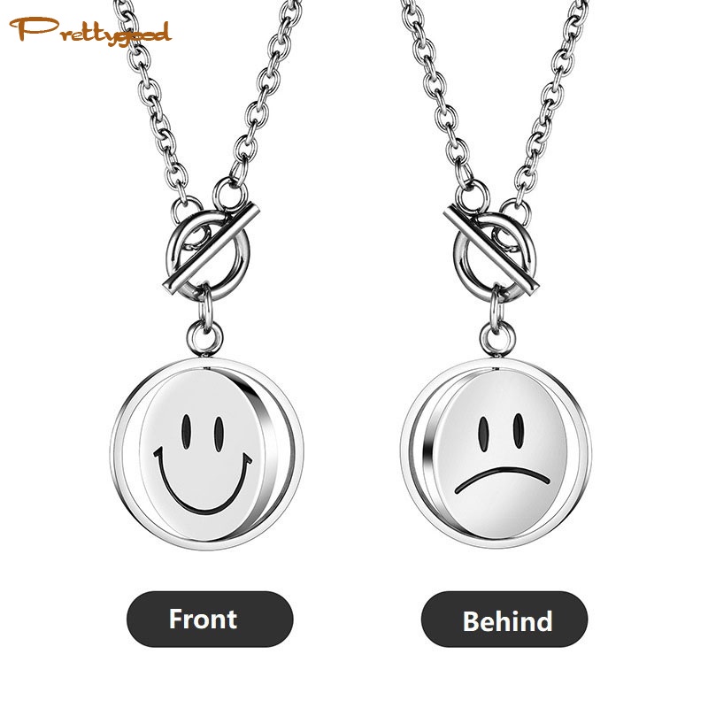 Fashionable Simple Smile Pendant Hip Hop Pria dan Wanita Kalung -PD