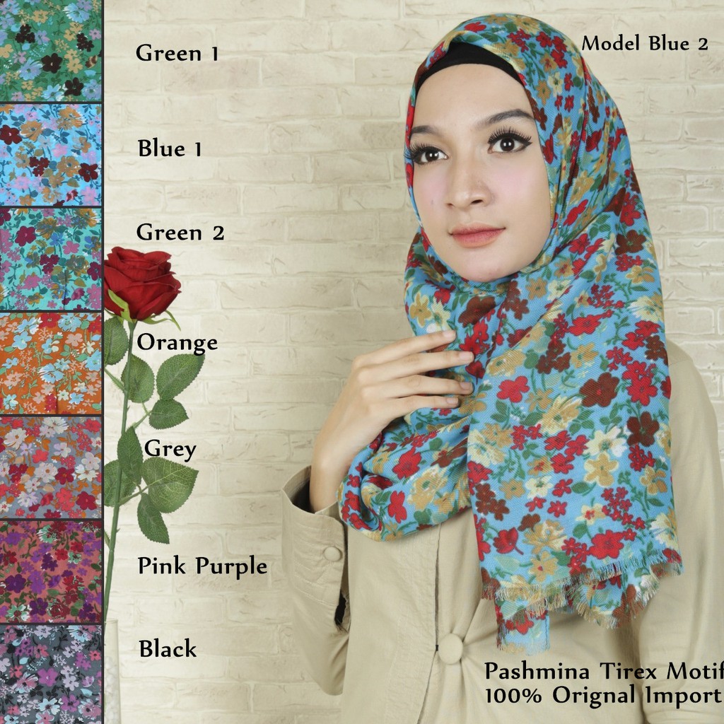 PASHMINA kerudung katun tirex tepi rawis FLOWER Shopee PASHMINA kerudung katun tirex tepi rawis FLOWER Shopee