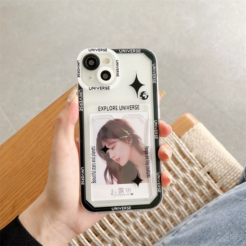 Casing Soft Case iPhone 14 13 12 Pro MAX 11 X XR XS MAX 7 8 Plus Motif Bintang Transparan