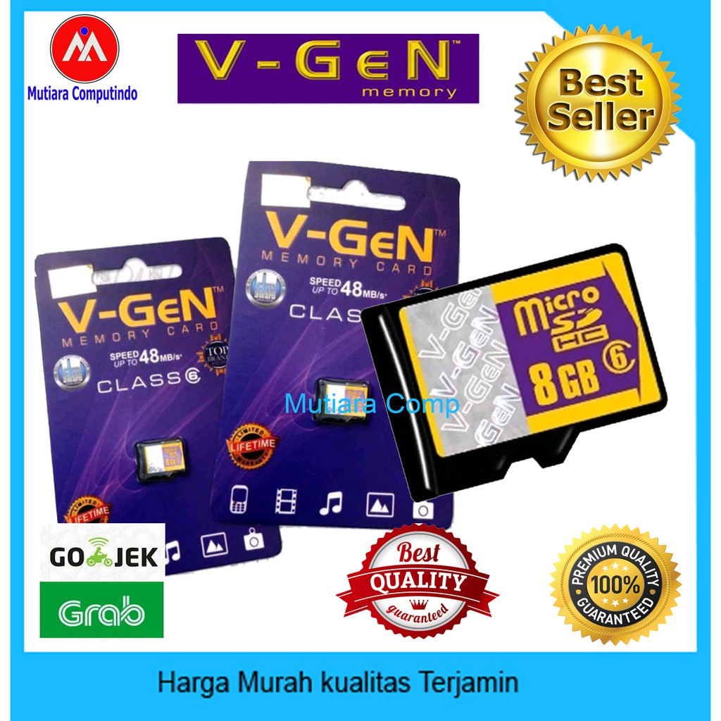Original Memory Card VGen 8GB Micro SD Kartu Memori Card SD Card Clas