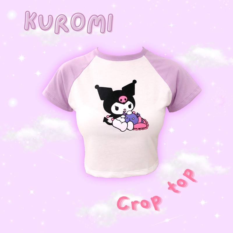 [ BISA COD ] Kuromi Crop Top / Crop Tee Atasan wanita