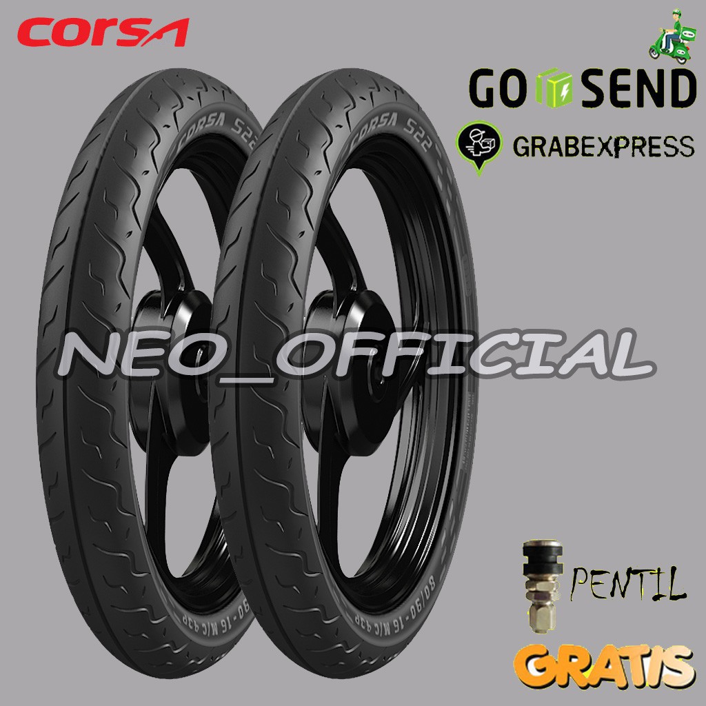 PAKET BAN MOTOR CORSA S22 80/90 & 90/90 Ring 14 Tubeless