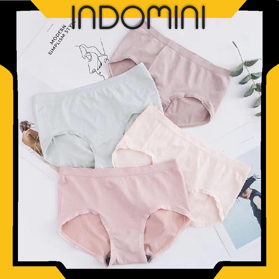 INDOMINI B079 [Set Kotak 4pcs] Celana dalam antibakteri graphene wanita Pakaian Dalam CD Seamless