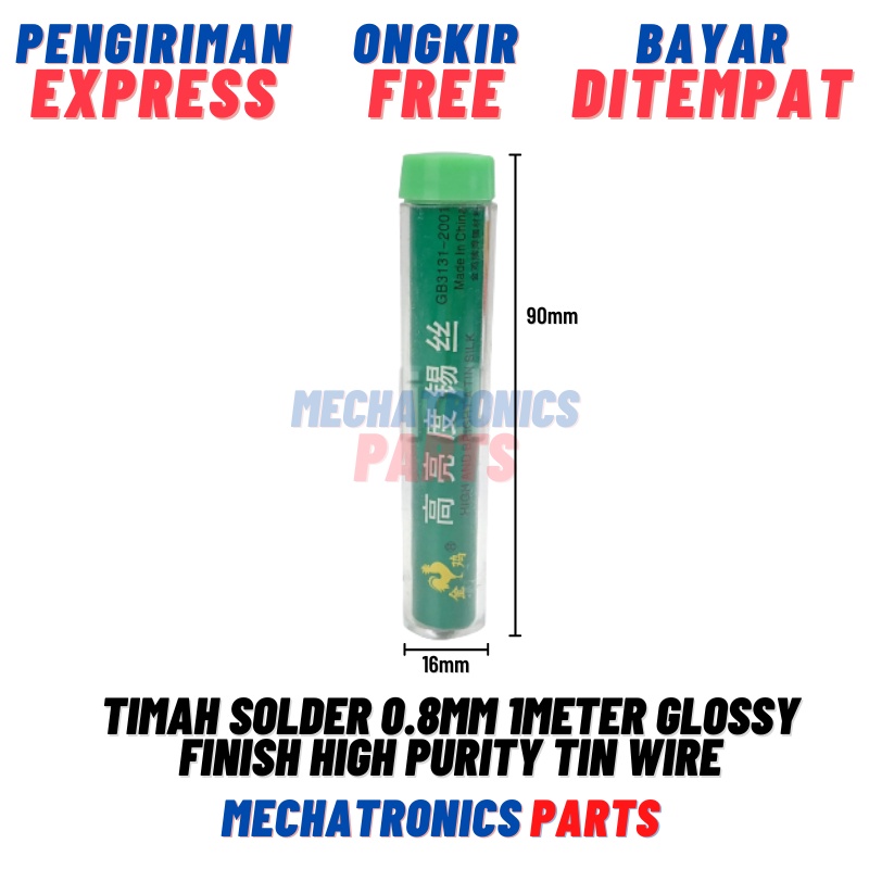 Timah Solder 0.8mm 1Meter Glossy Finish High Purity Tin Wire Hasil Kilap