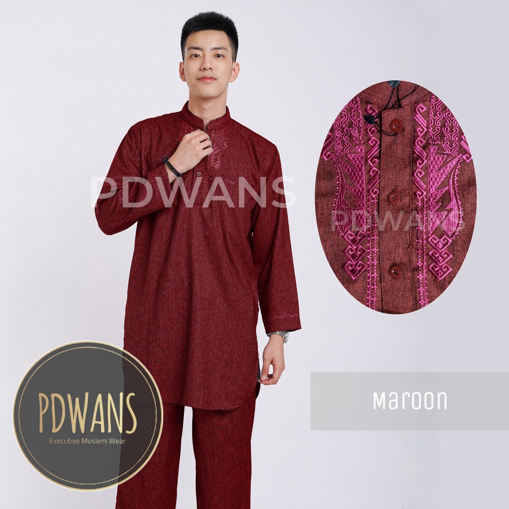 SETELAN PAKISTAN DEWASA Seri WARNA Baju Koko Bordir Muslim BAJU UMROH Pria - PKM01