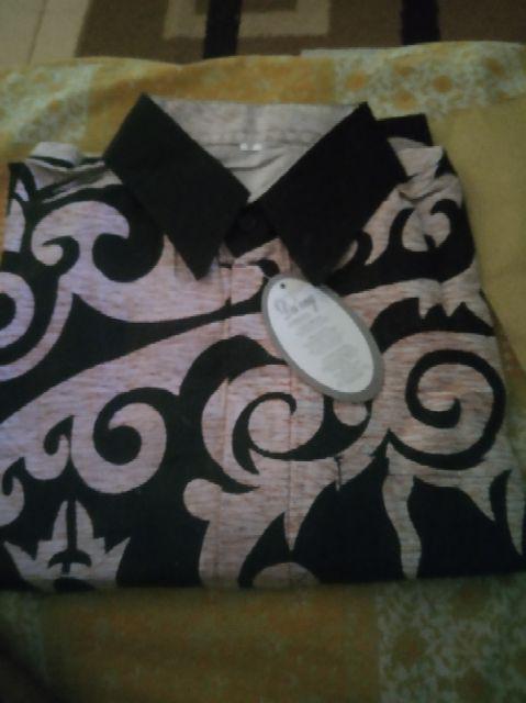 Bswart Batik Hrb026 Kenongo Hem Pendek Padi Pekalongan M L Xl Batik Pria Murah Modern Grosir Eceran