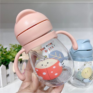 [small bell] Botol Jerami Anak/Botol Minum Anak/Karakter rabbit Bear Tutup Clip/import/botol Kartun 300ml