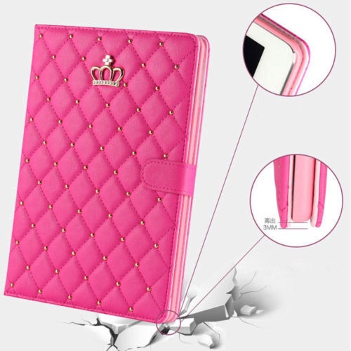 Case Untuk iPad Air5 10.9 2022 Pro11 9th 8th 7th 6th 5th Generation 2017 2018 Pro 9.7 10.5 11 iPad 2 3 4 Mini 123456 Case Bahan Kulit Motif Mahkota