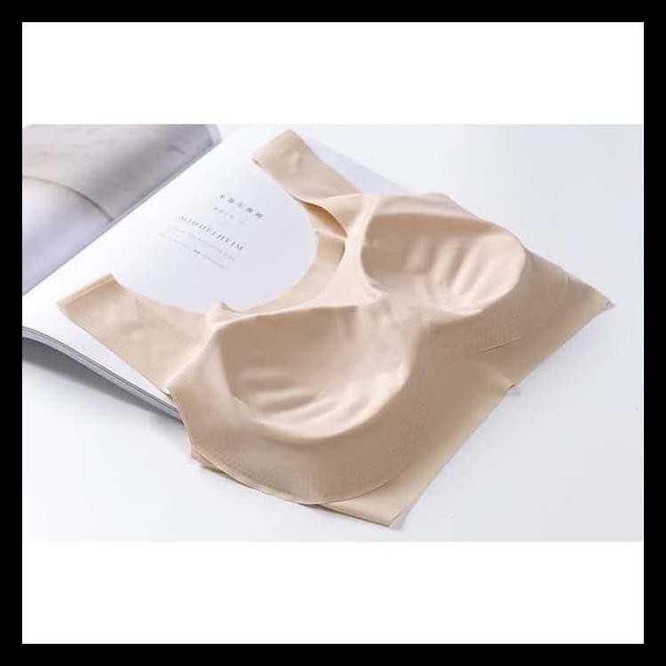 Bra Seamless Polos Bh Wanita Tanpa Kawat Bh Sport Bra - Merah Muda