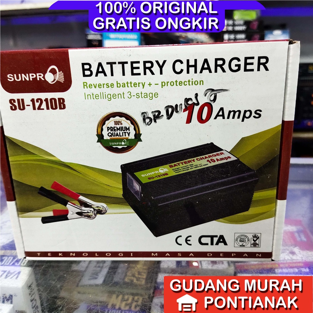 Pengecas Aki 10A charger aki 10 Ampere Sunpro SU 1210 B