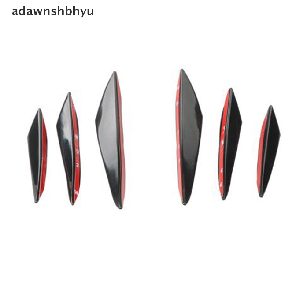 Adawnshbhyu 6Pcs Mobil Bumper Depan Lip Splitter Sirip Body Spoiler Canards Refit Gloss Black