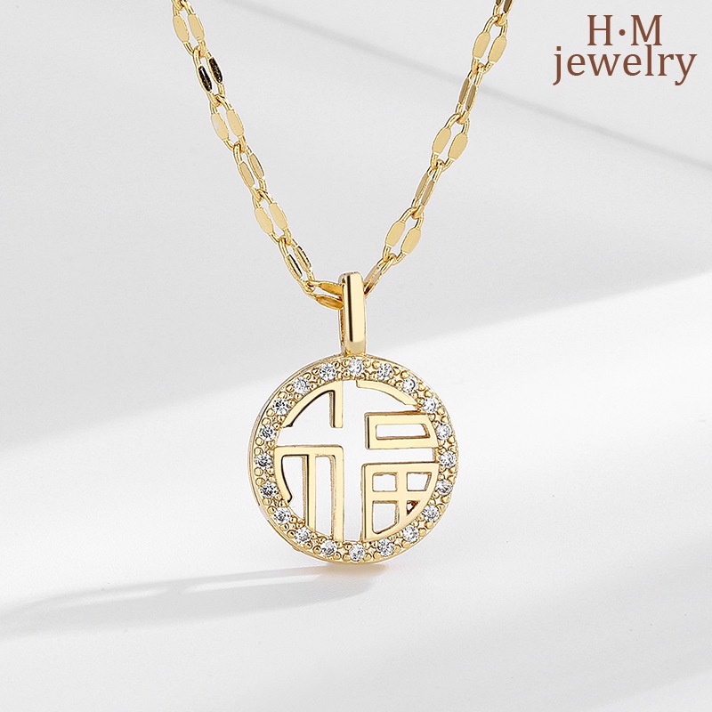 Kalung Rantai Klavikula Aksen Berlian Bahan S925 Silver Untuk Wanita