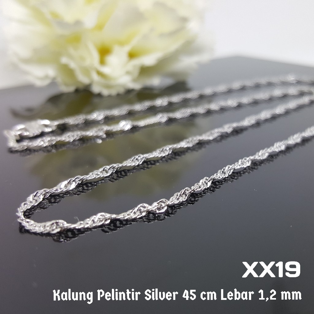 XX19 Kalung Silver Perak Aksesoris Perhiasan Imitasi Xuping Emas Putih