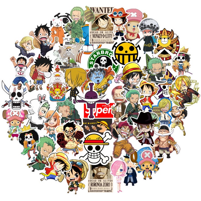 

Stiker Sticker Anime One Piece Paketan - Paket 50 Stiker