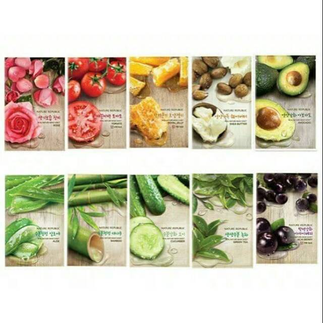 Nature Republic Real Nature Mask Sheet Masker Wajah Korea Aloe Vera