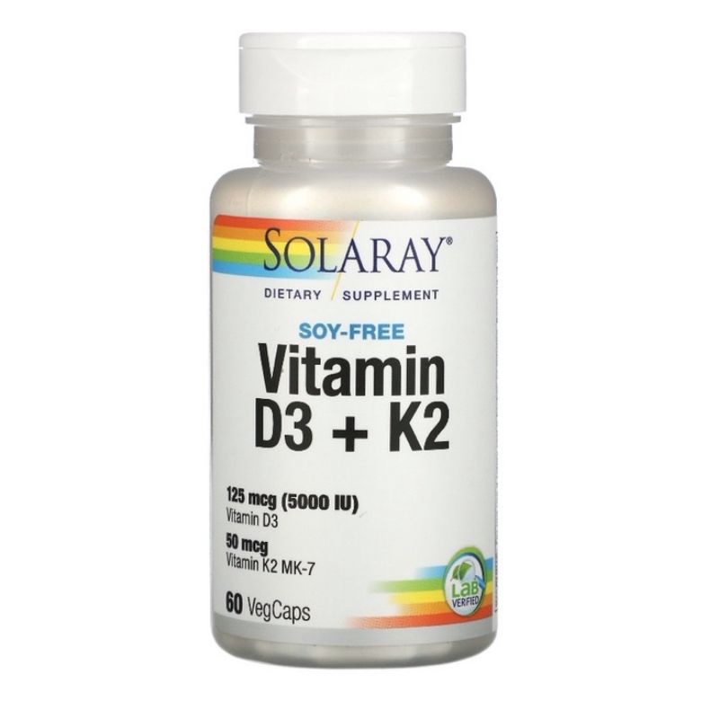 [ EXP. 06/2024 ] Solaray Vitamin D3 + K2